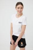 Бавовняна піжамна футболка Moschino Underwear колір білий