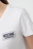 Бавовняна піжамна футболка Moschino Underwear колір білий