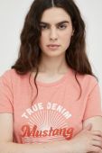 Бавовняна футболка Mustang колір помаранчевий (2476962)