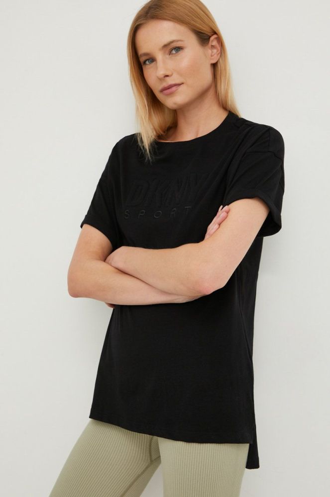 Бавовняна футболка Dkny колір чорний (2468514)