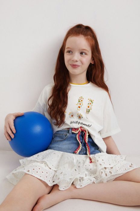 Дитяча бавовняна футболка Desigual колір білий (2096199)