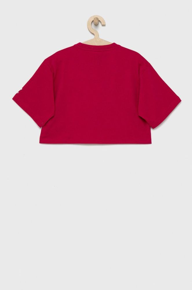 Дитяча бавовняна футболка adidas Originals HE4776 колір рожевий фото 2
