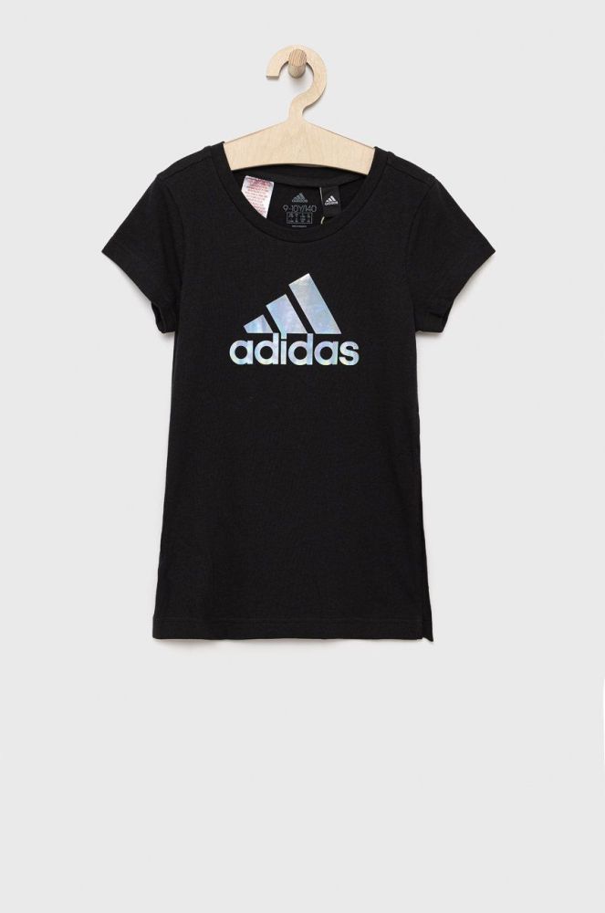 Дитяча бавовняна футболка adidas Performance HD4407 колір чорний