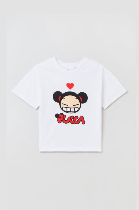 Дитяча бавовняна футболка OVS колір білий (2198452)
