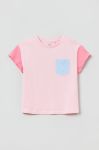 Дитяча бавовняна футболка OVS колір рожевий (2265694)