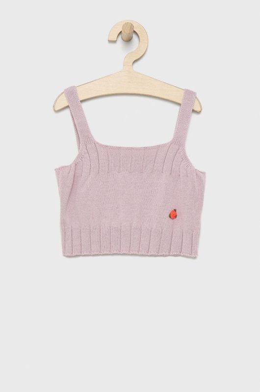 Дитячий бавовняний топ United Colors of Benetton колір фіолетовий (2216261)