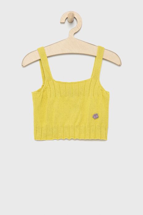 Дитячий бавовняний топ United Colors of Benetton колір жовтий (2216253) Дитячий бавовняний топ United Colors of Benetton колір жовтий (2216253)