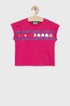 Дитяча бавовняна футболка United Colors of Benetton колір рожевий (2032444)