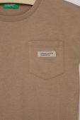 Дитяча бавовняна футболка United Colors of Benetton колір коричневий