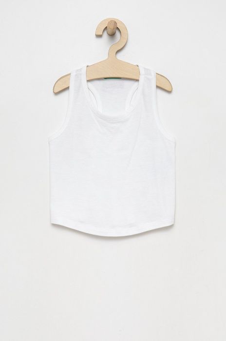 Дитячий бавовняний топ United Colors of Benetton колір білий (2324589)