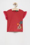 Дитяча бавовняна футболка United Colors of Benetton колір червоний (2324622)