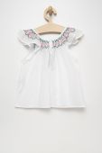Дитяча бавовняна блузка United Colors of Benetton колір білий з аплікацією