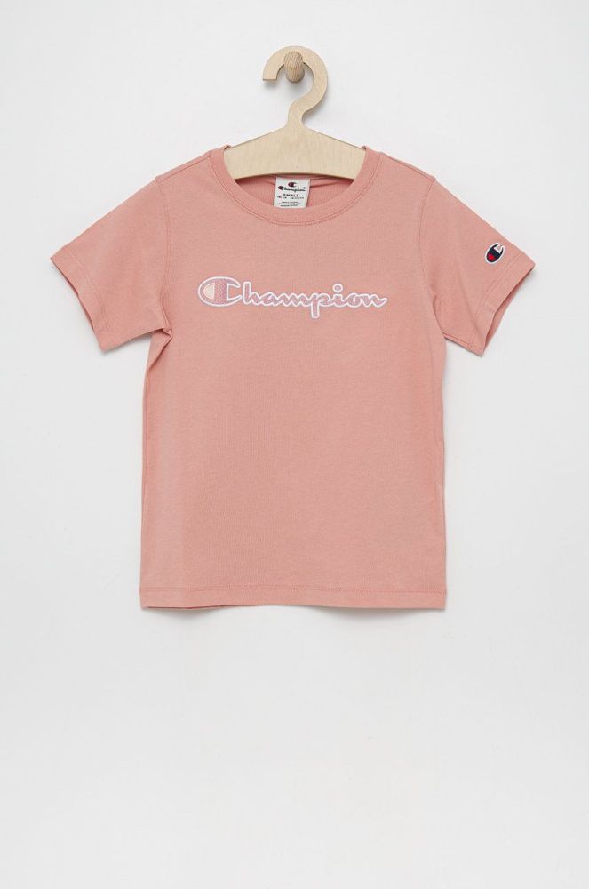 Дитяча бавовняна футболка Champion 404336 колір рожевий
