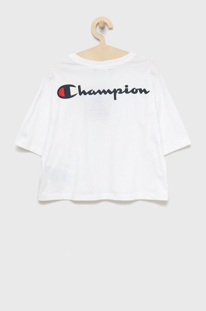 Дитяча бавовняна футболка Champion 404337 колір білий фото 2
