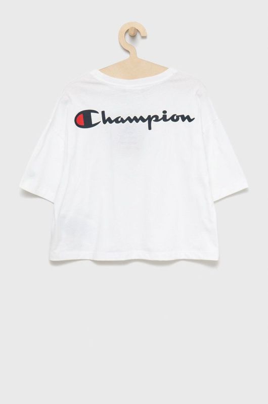 Дитяча бавовняна футболка Champion 404337 колір білий фото 2