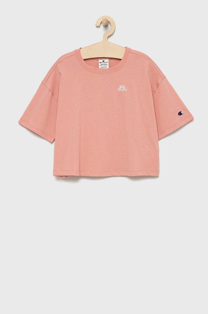 Дитяча бавовняна футболка Champion 404337 колір рожевий