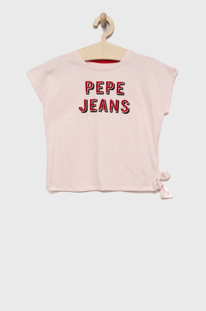 Дитяча бавовняна футболка Pepe Jeans колір рожевий (2142643)