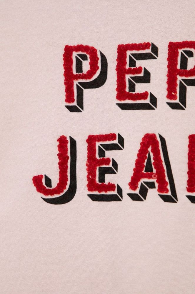 Дитяча бавовняна футболка Pepe Jeans колір рожевий (2142643) фото 3