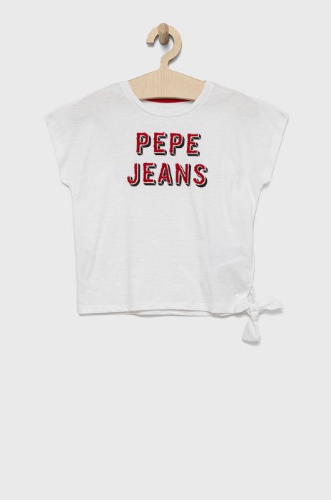 Дитяча бавовняна футболка Pepe Jeans колір білий (2138393) Дитяча бавовняна футболка Pepe Jeans колір білий (2138393)