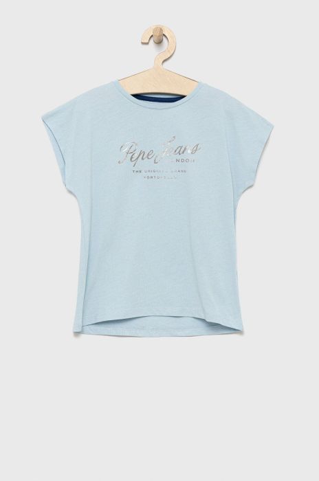 Дитяча бавовняна футболка Pepe Jeans колір блакитний (2288408) Дитяча бавовняна футболка Pepe Jeans колір блакитний (2288408)
