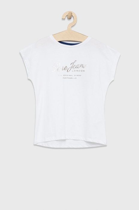 Дитяча бавовняна футболка Pepe Jeans колір білий (2288418) Дитяча бавовняна футболка Pepe Jeans колір білий (2288418)