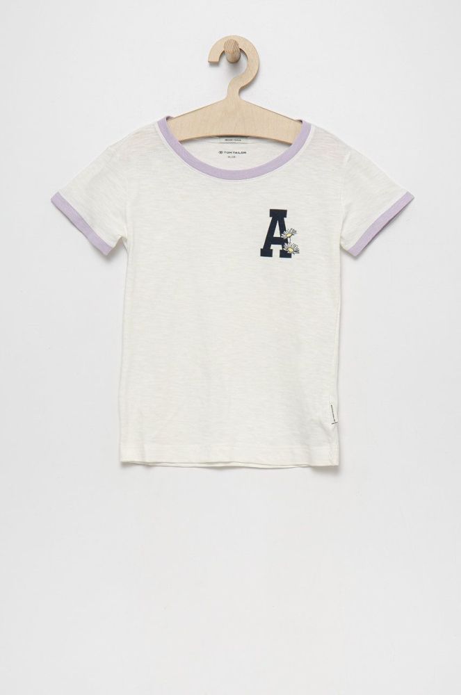 Дитяча бавовняна футболка Tom Tailor колір білий (2313065)