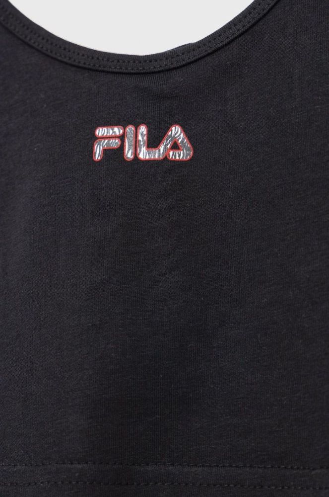 Дитячий топ Fila колір чорний фото 3