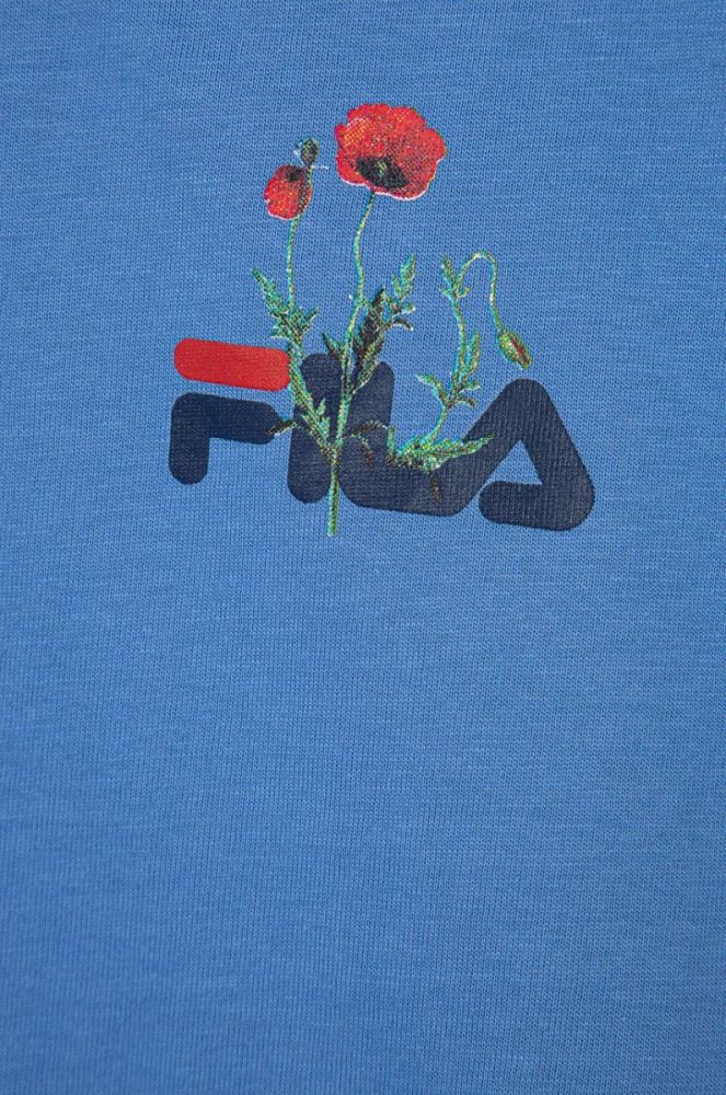 Дитяча бавовняна футболка Fila колір блакитний (2079542) фото 3