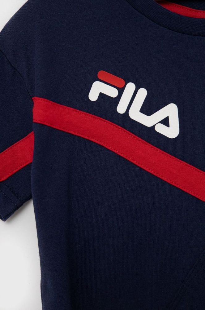Дитяча бавовняна футболка Fila колір синій (2160142) фото 3