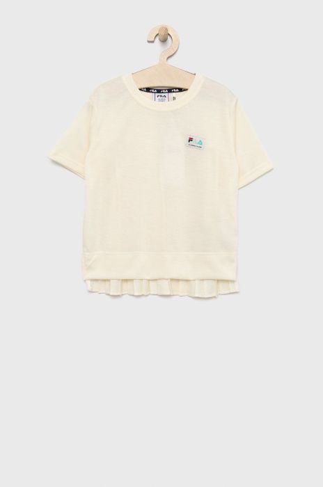 Дитяча футболка Fila колір бежевий