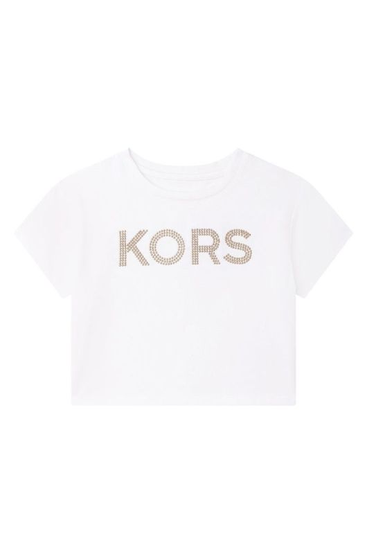 Дитяча бавовняна футболка Michael Kors колір білий (2194983)