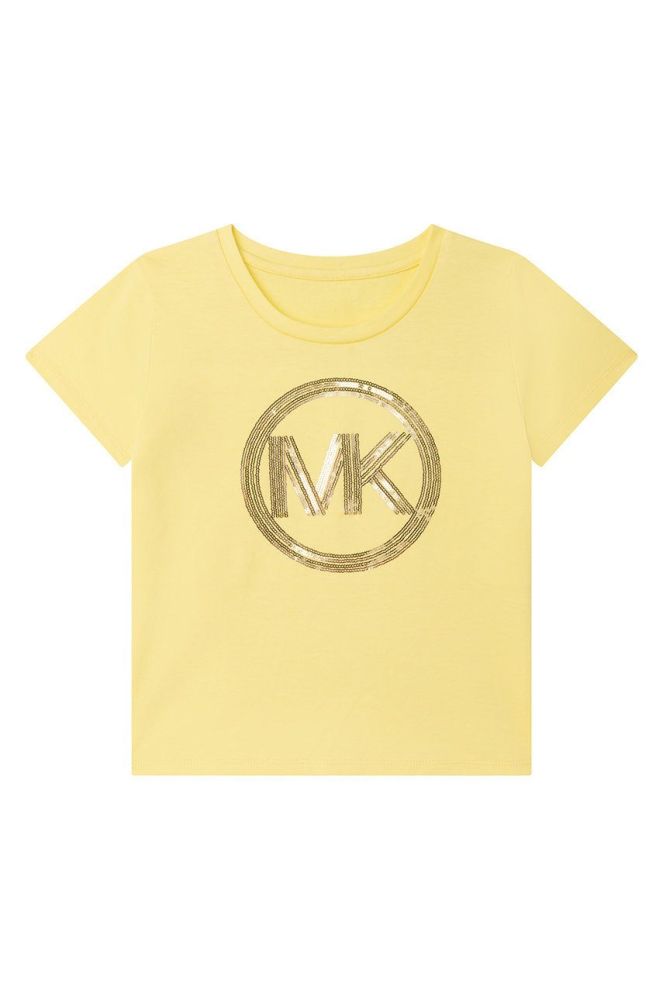 Дитяча бавовняна футболка Michael Kors колір жовтий (2194989)