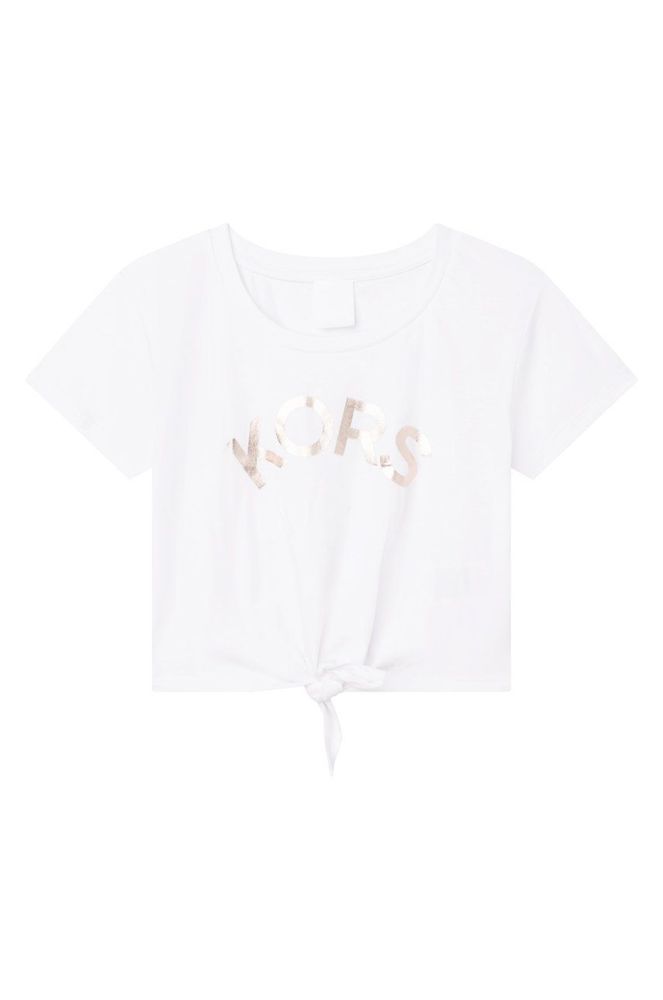 Дитяча бавовняна футболка Michael Kors колір білий (2185825)
