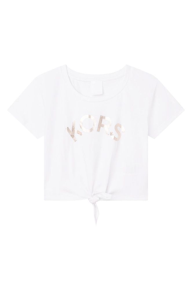 Дитяча бавовняна футболка Michael Kors колір білий (2185833)