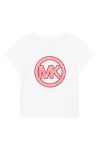 Дитяча бавовняна футболка Michael Kors колір білий (2195013)