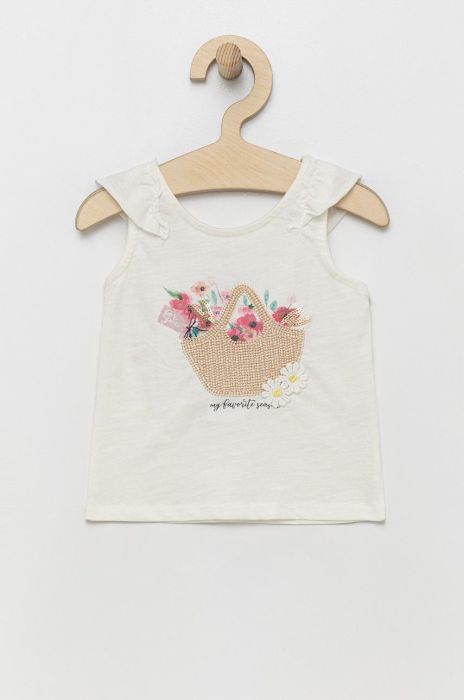 Дитячий бавовняний топ Birba&Trybeyond колір білий Дитячий бавовняний топ Birba&Trybeyond колір білий