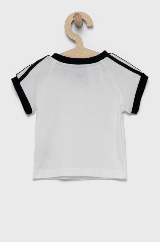Дитяча бавовняна футболка adidas Originals DV2824 колір білий з аплікацією фото 2