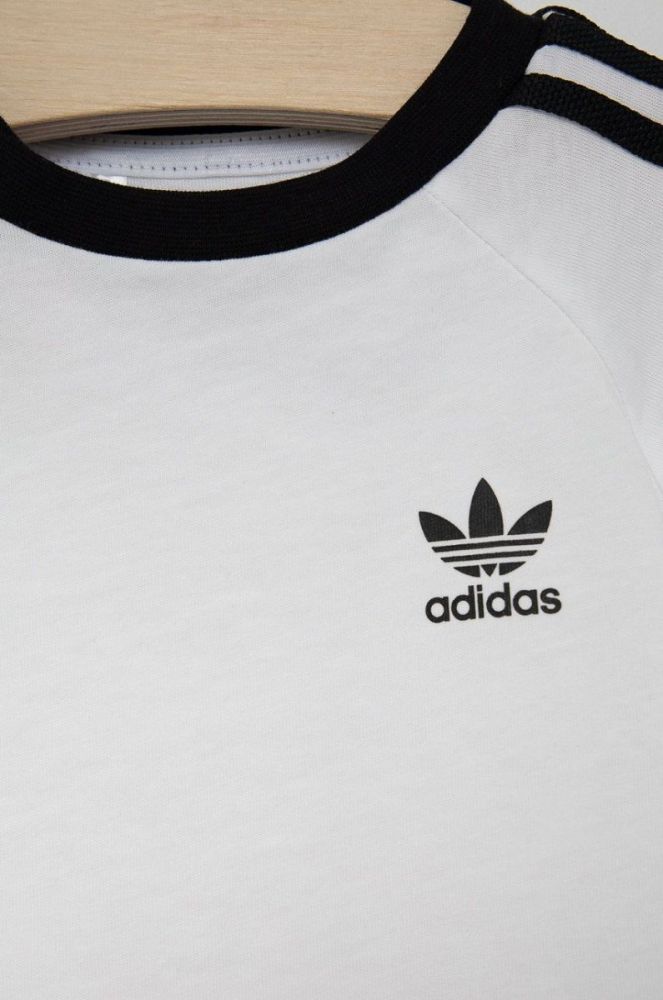 Дитяча бавовняна футболка adidas Originals DV2824 колір білий з аплікацією фото 3