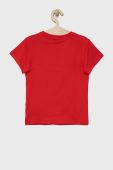 Дитяча бавовняна футболка adidas Originals HC9586 колір червоний з принтом