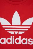 Дитяча бавовняна футболка adidas Originals HC9586 колір червоний з принтом