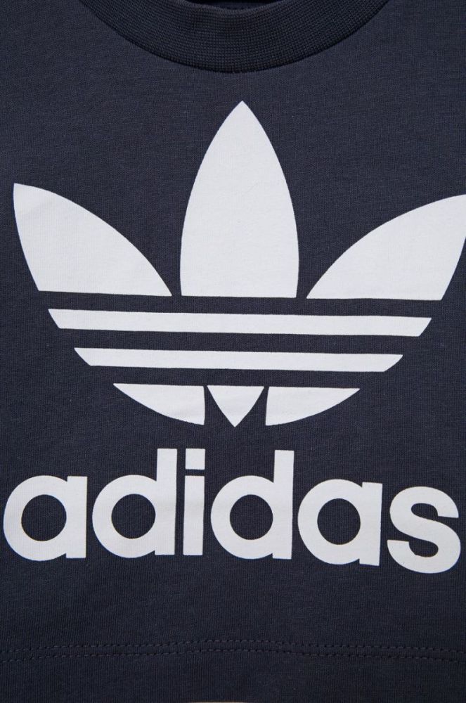 Дитяча бавовняна футболка adidas Originals HE2190 колір синій однотонна фото 3