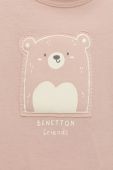 Дитяча бавовняна футболка United Colors of Benetton колір рожевий з принтом (2101022)