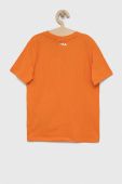 Дитяча бавовняна футболка Fila колір помаранчевий з принтом