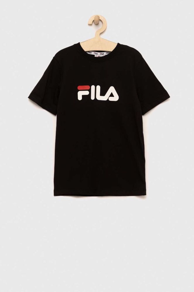 Дитяча бавовняна футболка Fila колір чорний з принтом (3002260)