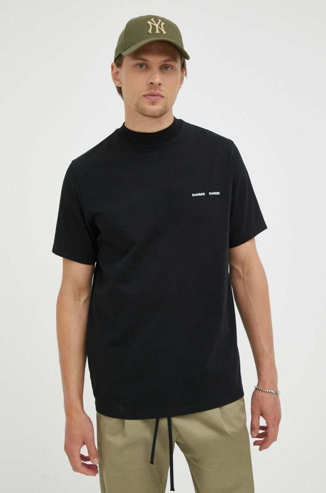Бавовняна футболка Samsoe Samsoe колір чорний однотонний (3236985)