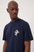 Бавовняна футболка Jack & Jones колір синій з принтом (2347135)