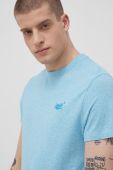 Бавовняна футболка Superdry однотонний колір бірюзовий