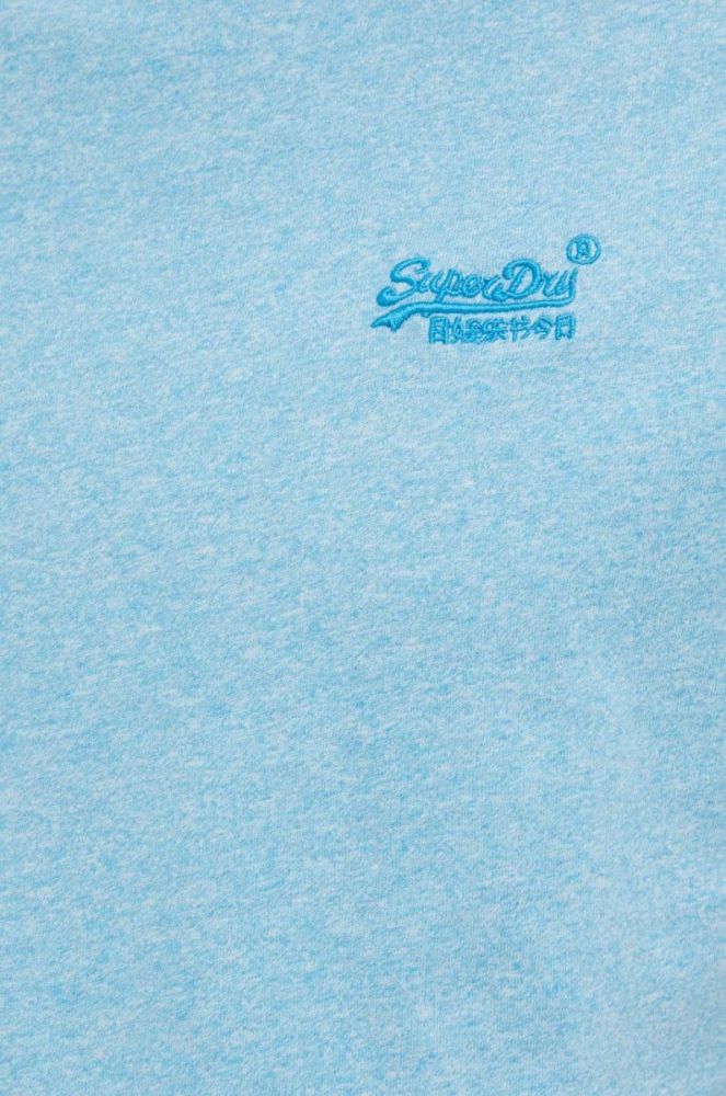 Бавовняна футболка Superdry однотонний колір бірюзовий фото 5