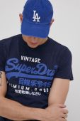 Футболка Superdry чоловічий колір синій однотонний