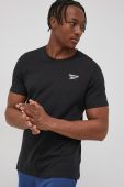 Бавовняна футболка Reebok HG4441 колір чорний з принтом